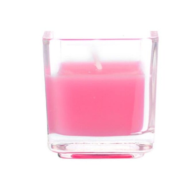 Zest Candle Zest Candle CVZ-035 Hot Pink Square Glass Votive Candles -12pc-Box CVZ-035 - main